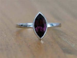Full Jewellery Range: Amethyst Swarovski Crystal Surfboard Style Ring