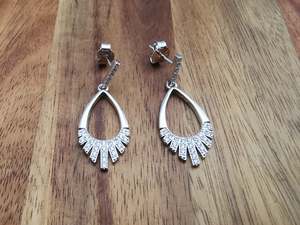 Full Jewellery Range: Tear Drop Sparkling CZ Diamond Earrings