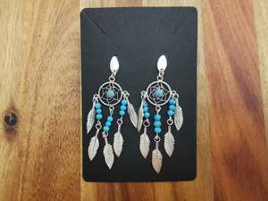 Full Jewellery Range: Gypsy Feather Earrings in Turquoise