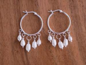 Freshwater Pearl Hoop Earrings