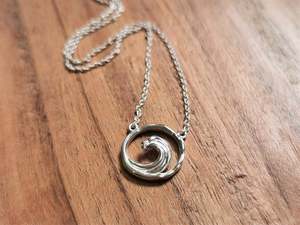 Delicate Small Wave Necklace with Italian Chain