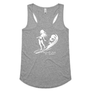 Ocean Gypsy Clothing: Girl in the Curl Racerback Singlet in Grey