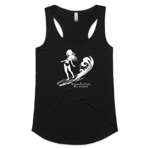 Girl in the Curl Racerback Singlet in Black