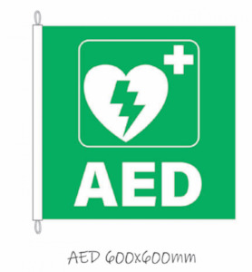 Marine First Aid Kits: AED Flag for Ship or Yacht