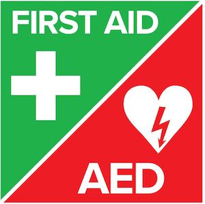 Workplace First Aid Kits: First Aid / AED Sticker