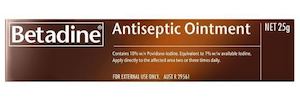 Pain Relief Antiseptics: Betadine 10% Ointment 25g (Povidone Iodine)