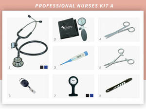 Health Diagnostic Wellbeing Medical Equipment: Professional Nurses Kit A Black