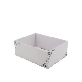 Border Design Hamper Box Small 25Lx19Wx9.6Hcm Pk/10 - White/Charcoal Oceans Floral