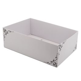 Products: Border Design Hamper Box Large 45Lx31Wx15.6Hcm pk/10 – White/Charcoal Oceans Floral