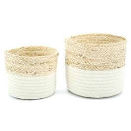 Maize Straw/Cotton Rope Round Dotterel Basket Set/2 19Diax16Hcm - Natural/Cream &hellip;