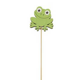Nordic Wooden Printed Frog Pick 6Wx6.5Hx28Lcm Pk/12 - Green Oceans Floral