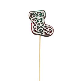 Products: Nordic Wooden Xmas Stocking Pick 6Wx7Hx31.5Lcm Pk/12 - Multi Oceans Floral