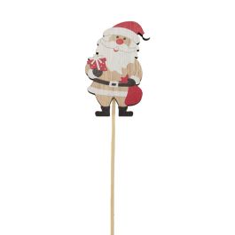Nordic Wooden Xmas Santa Pick 5.2Wx8.5Hx30Lcm Pk/12 - Multi Oceans Floral
