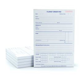Florist Order Pad 500 Pages Pk/5 - White Oceans Floral