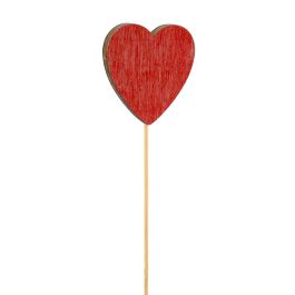 Nordic Wooden Heart Pick 6.5Wx6.5Hx24.5Lcm Pk/12 - Red Oceans Floral