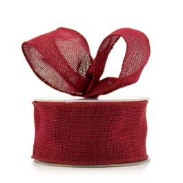 Artificial Jute Coloured Ribbon Wire Edge 50mmx10m Oceans Floral