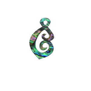 Products: GLOSS PAUA VENEER SHAPE - DOUBLE KORU TEAR