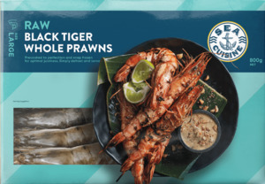 Frozen Black Tiger Prawns Whole (Raw) U12