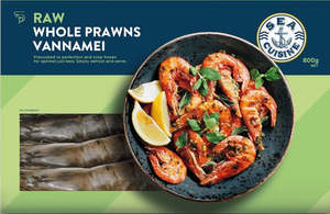 Prawns Nz: Raw Whole Prawns Vannamei (White Tiger) 41/50 800g