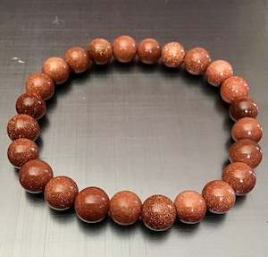 Bracelet, gold sandstone 8mm