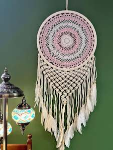 Dream Catcher Featured: Pink wall hanging, 42cm