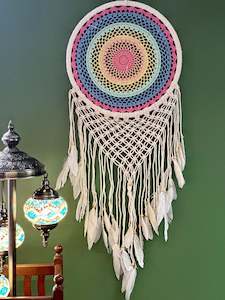Dream Catcher Featured: Colourful wall hanging, 42cm