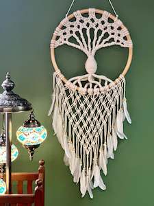 Dream Catcher Featured: Tree of life macrame, 43cm cream