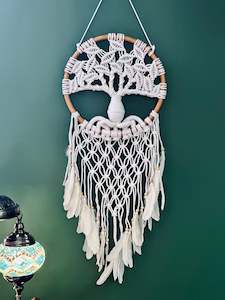 Dream Catcher Featured: Tree of life macrame 43 cm white
