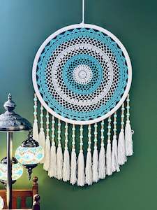 Dream Catcher Featured: Wall hanging turquoise, 52cm