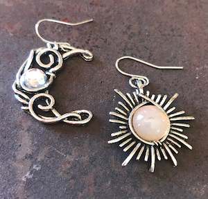 Earrings: Sun and moon earrings