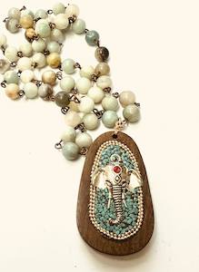 Necklace amazonite Elephant 8mm