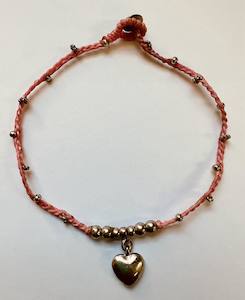 Anklet pink heart