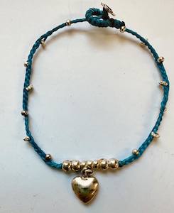 Anklets: Anklet turquoise heart