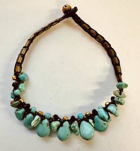 Anklets: Anklet Bohemian girl turquoise