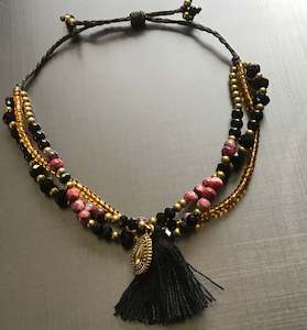 Anklets: Anklet with beads and tassels