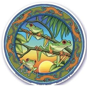 Jungle Frogs , window stickers S-5
