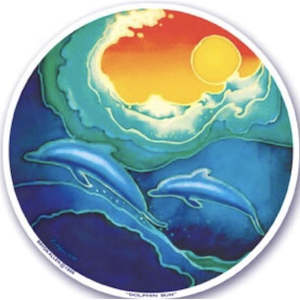 Dolphin Sun , window stickers S-8