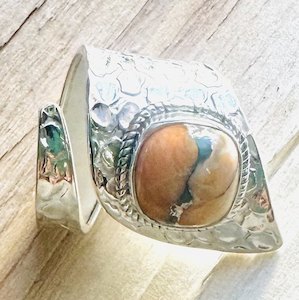 Ring, Oyster Arizona Turquoise, 925 Stirling Silver