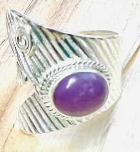 Rings: Ring, Purple Phosphosiderite, 925 Stirling Silver