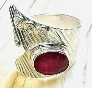 Ring, Red Ruby 925 Stirling Silver
