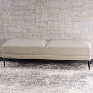 Furniture: Renzo Natural Linen Ottoman
