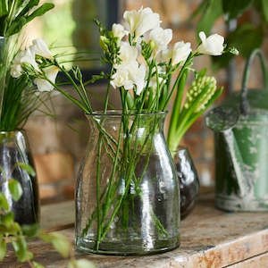 Vases: Dappled Clear Fluted Vase