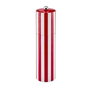 Kitchen Tableware: Burgandy Striped Column Salt or Pepper Mill
