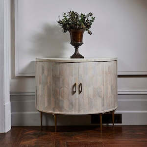 Sideboards: Half Round Parquetry Cabinet