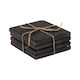 Square Black Marble Coasters (set 4)