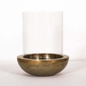 Candle Holders Hurricanes: Large Hurricane - Brass