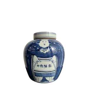 Ginger Pot with Portly Figurine