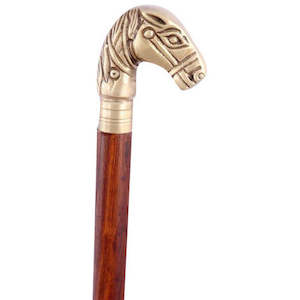 Ornamental: Walking Stick with Brass Horse