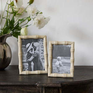 Faux Bamboo Cream Photo Frame 5x7