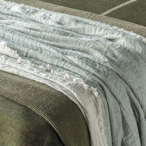 Throws Blankets: Leggera Pale Ocean Blanket 280 x 240cm